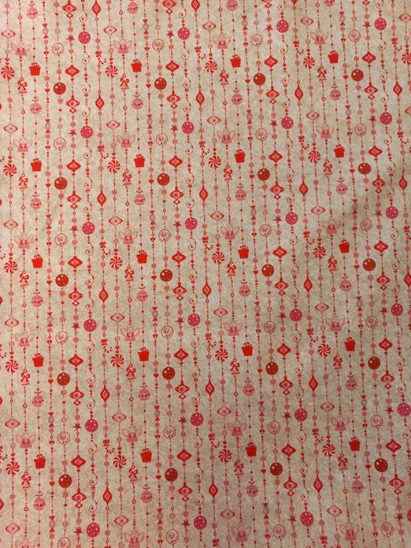 Panno lenci stampato - 3205 Lana/rosso